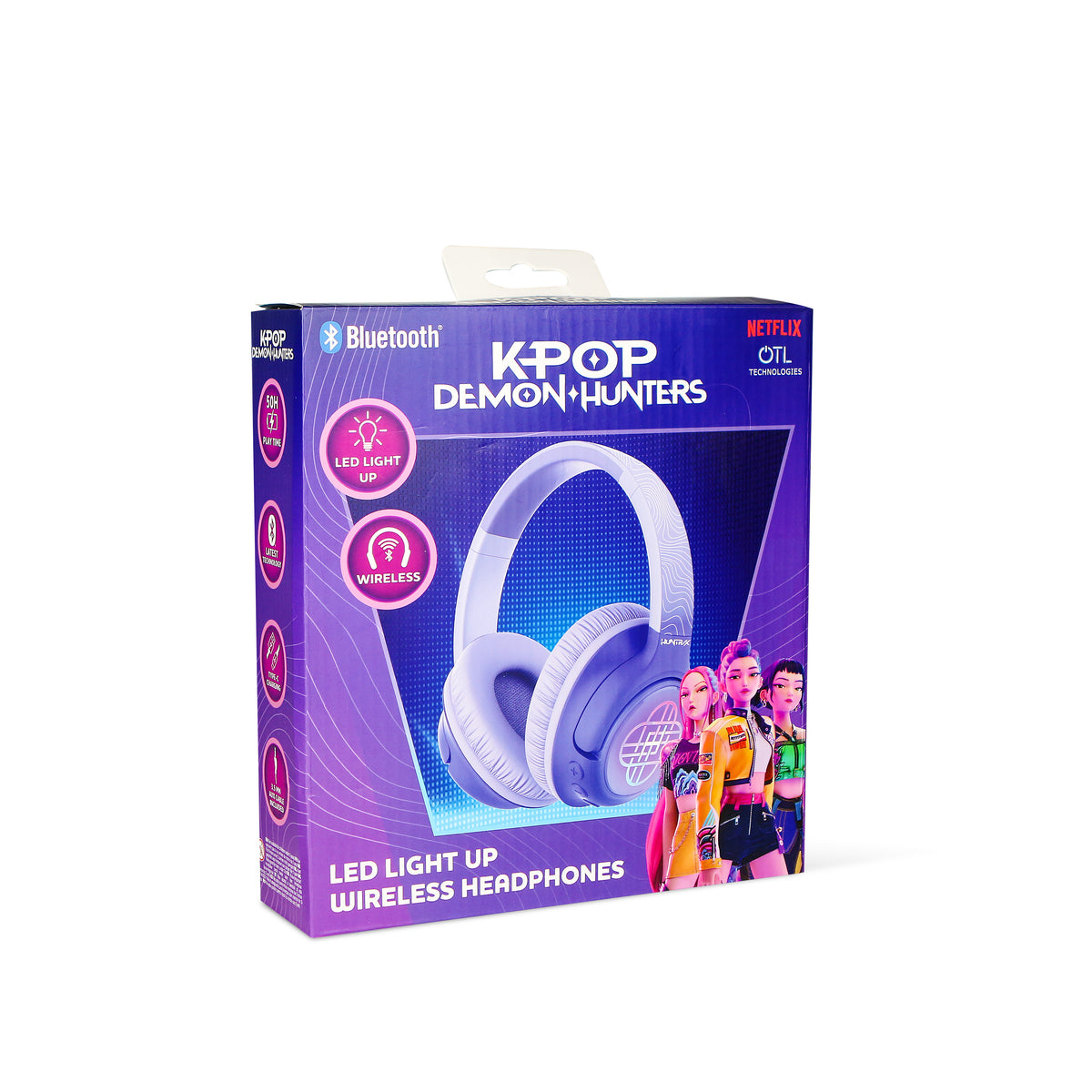 Casque Bluetooth LED Huntr/x Violet - K-Pop : Demon Hunters