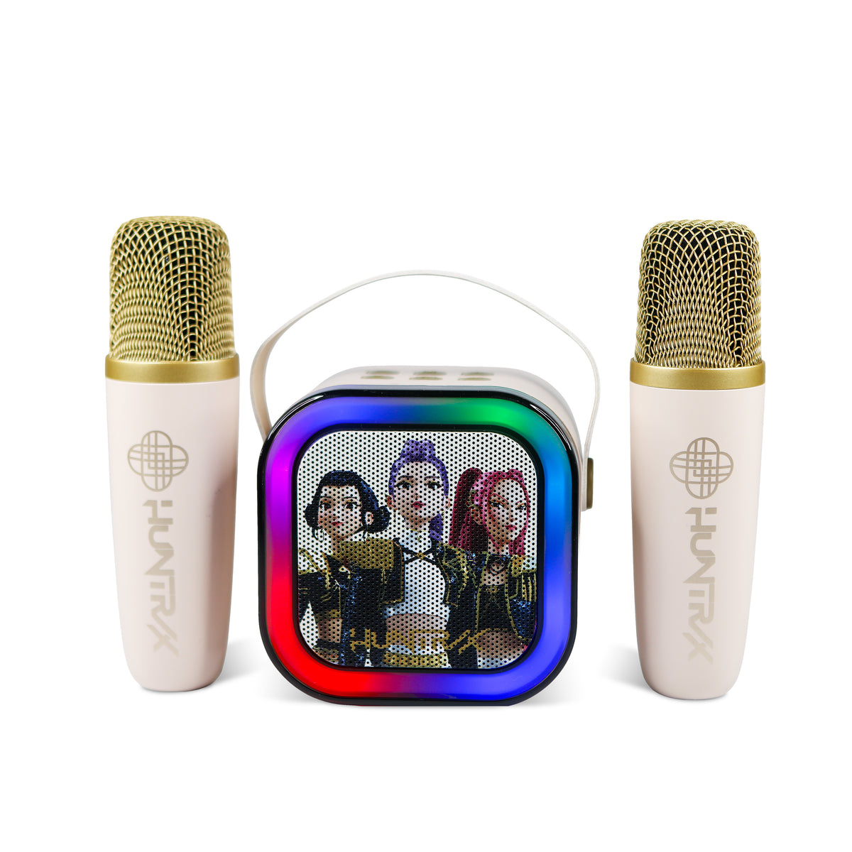 Enceinte Karaoké LED Bluetooth avec 2 Micros Huntr/x Golden - K-Pop : Demon Hunters