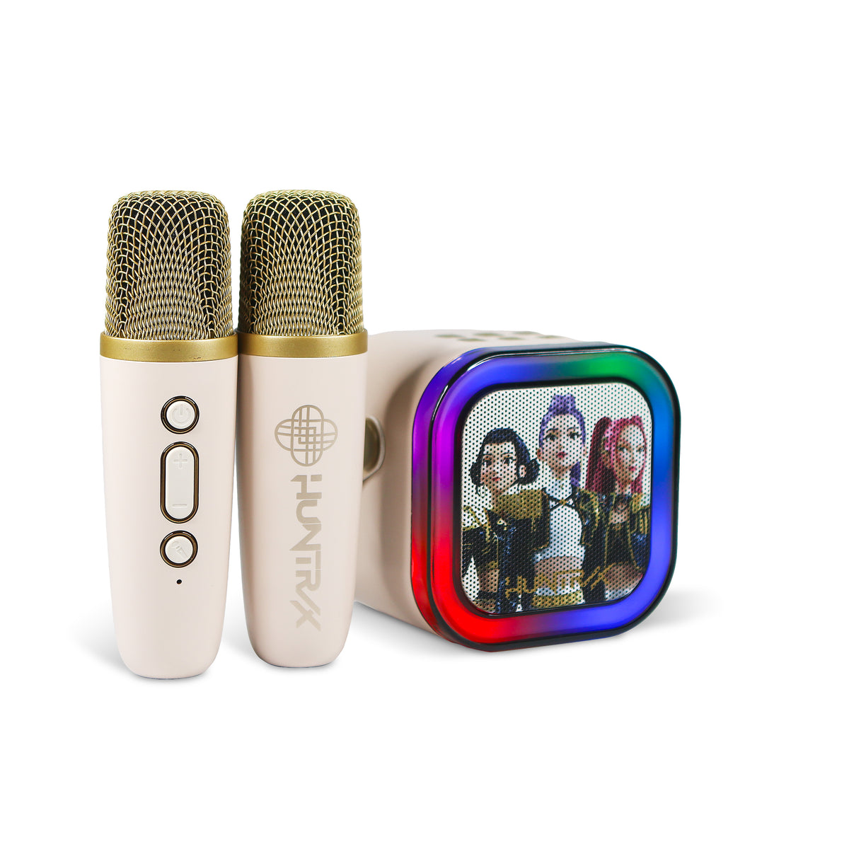 Enceinte Karaoké LED Bluetooth avec 2 Micros Huntr/x Golden - K-Pop : Demon Hunters