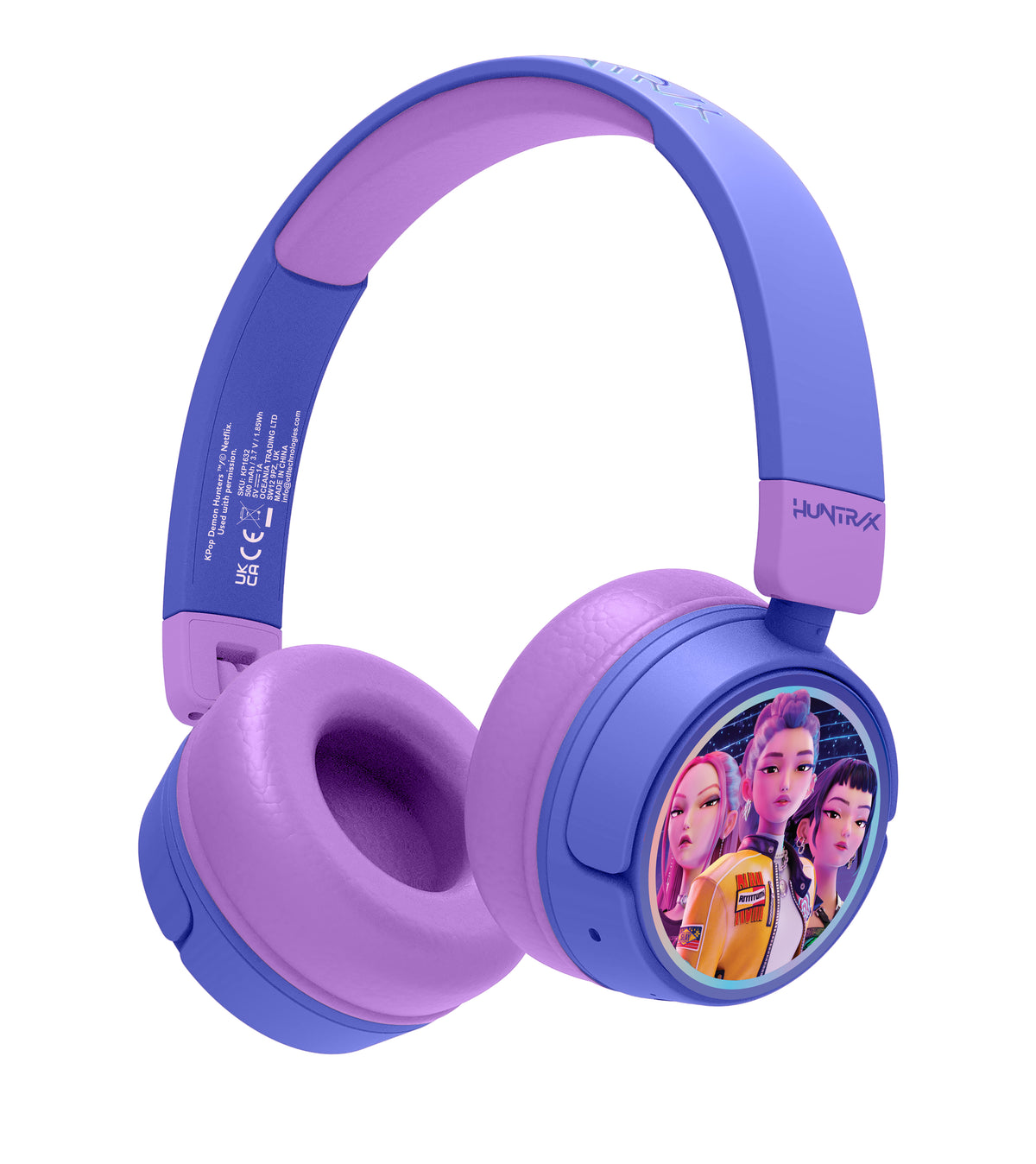 Casque Bluetooth pour enfant Huntr/x Faces Violet - K-Pop : Demon Hunters