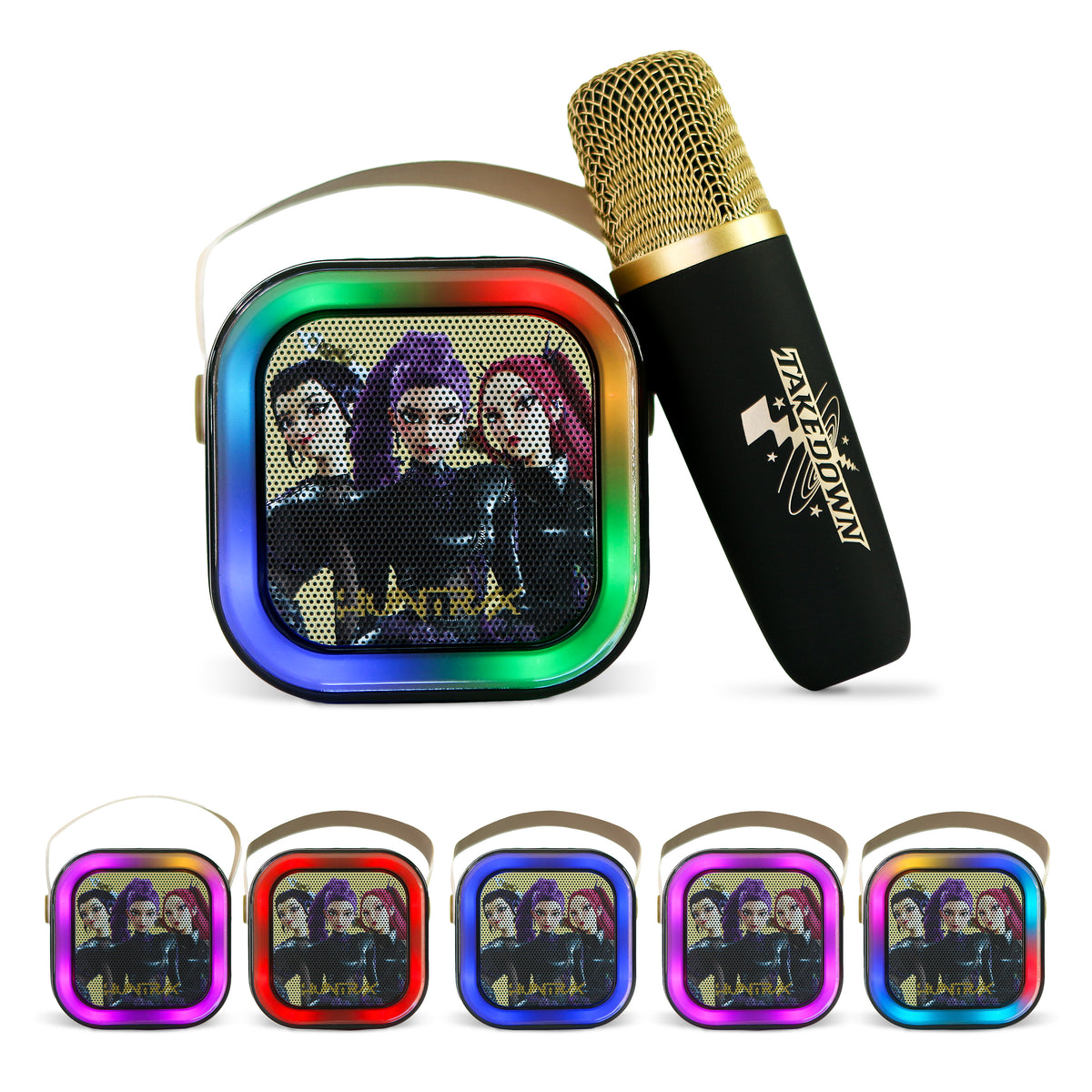 Enceinte Karaoké LED Bluetooth avec Micro Huntr/x Black - K-Pop : Demon Hunters