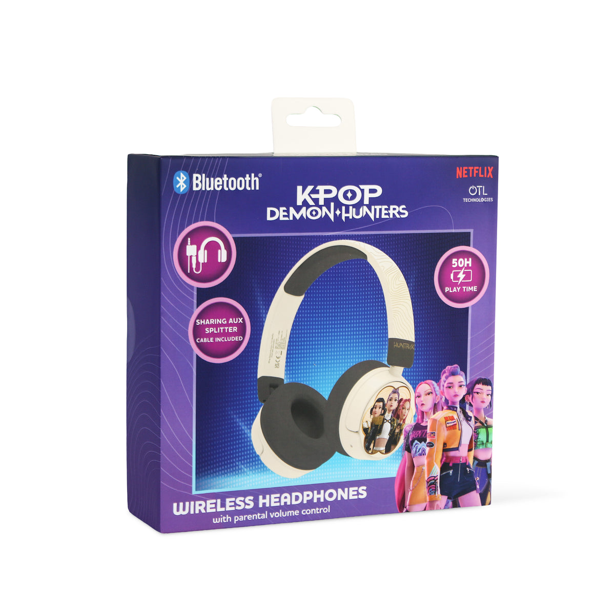 Casque Bluetooth pour enfant Huntr/x Golden Crème & Noir - K-Pop : Demon Hunters