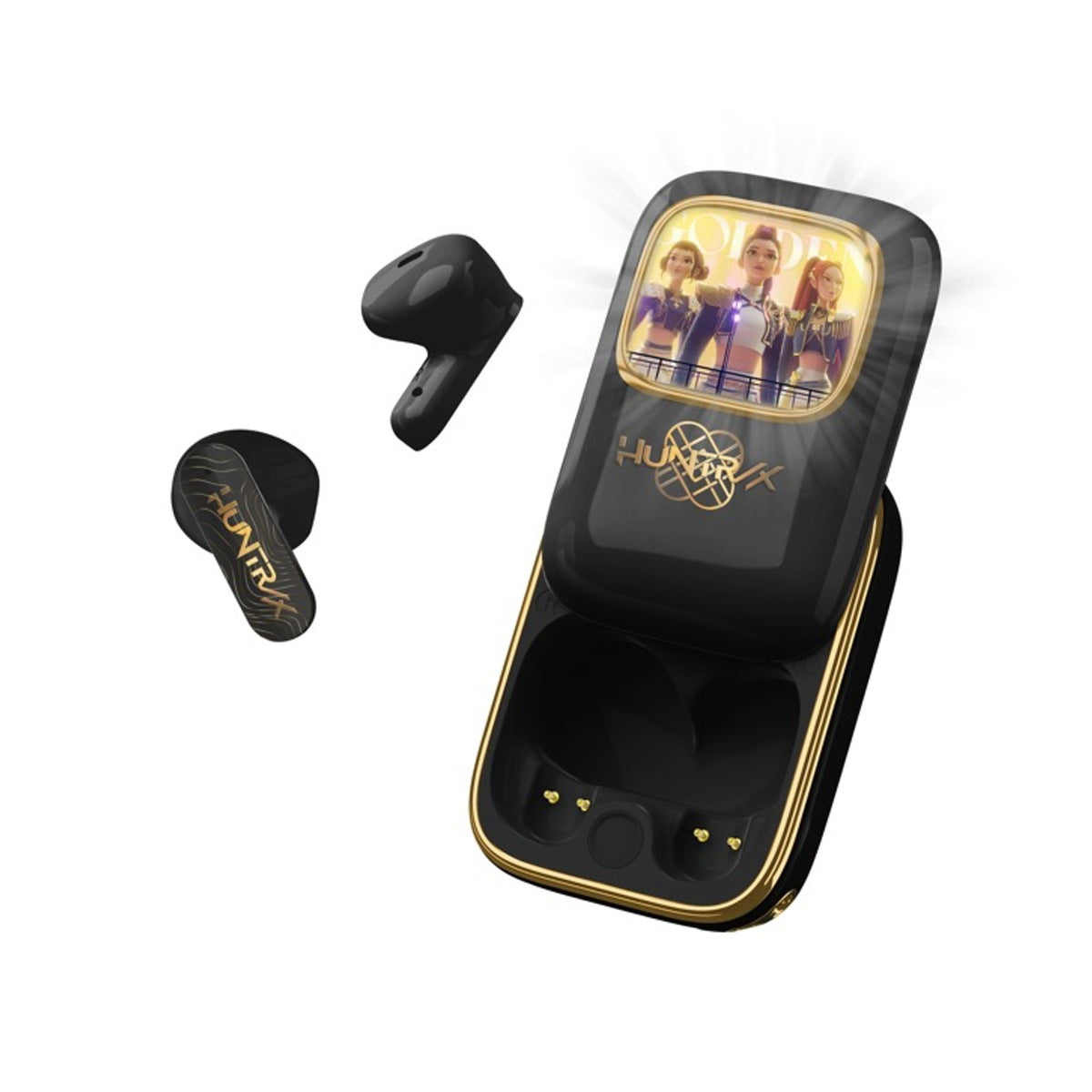 Écouteurs Bluetooth TWS Slide Huntr/x Noir & Or - K-Pop : Demon Hunters