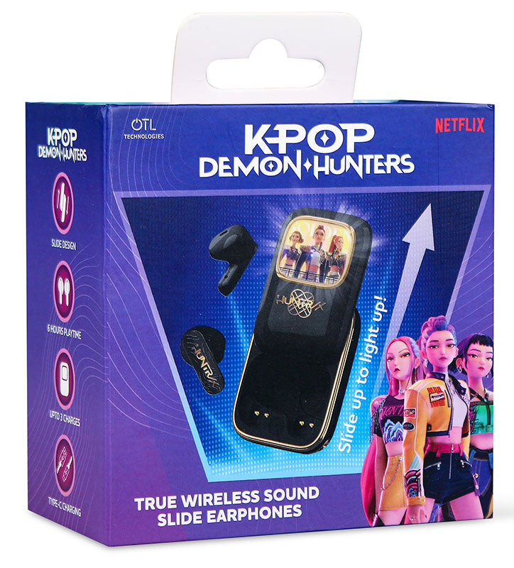 Écouteurs sans fil Bluetooth TWS Slide Huntr/x Golden Black - K-Pop : Demon Hunters