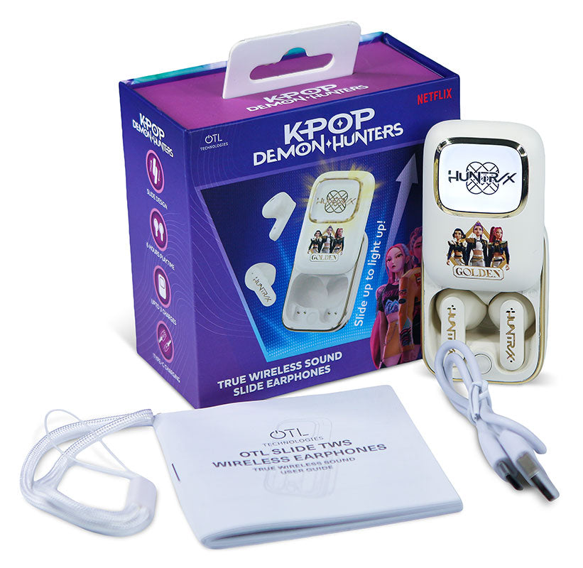 Écouteurs sans fil Bluetooth TWS Slide Huntr/x Golden Black - K-Pop : Demon Hunters