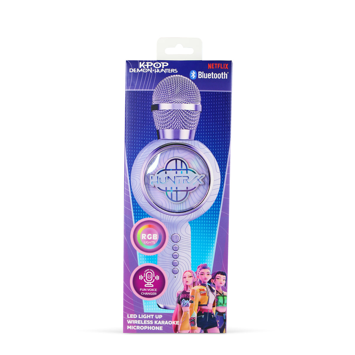 Micro Karaoké LED Bluetooth Huntr/x Logo Violet - K-Pop : Demon Hunters