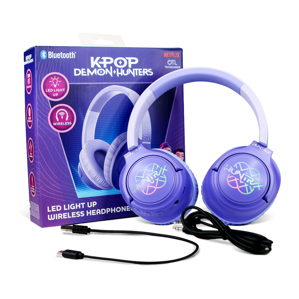 Casque sans fil Bluetooth LED Huntr/x - K-Pop : Demon Hunters