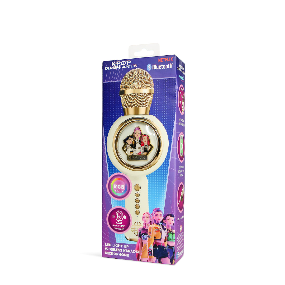 Micro Karaoké LED Bluetooth Huntr/x Golden - K-Pop : Demon Hunters