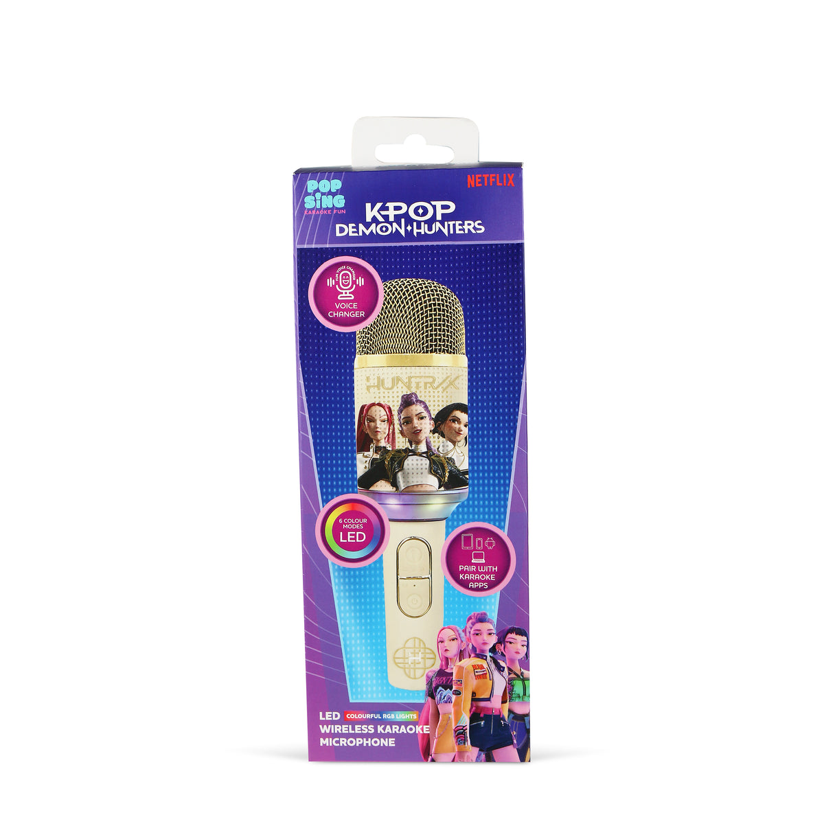 LED Micro Karaoké Bluetooth Huntrix Gold - K-Pop : Demon Hunters