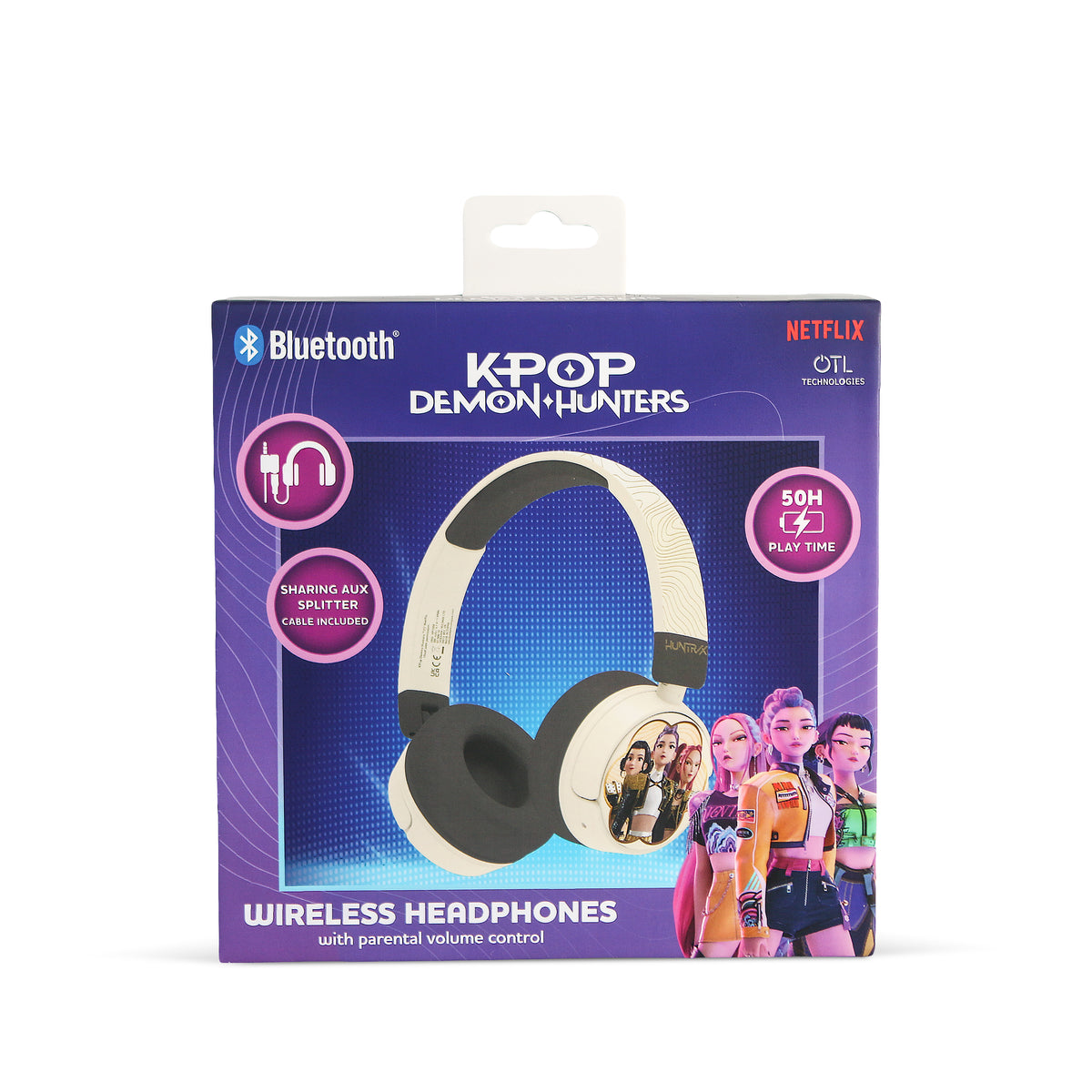 Casque Bluetooth pour enfant Huntr/x Golden Crème & Noir - K-Pop : Demon Hunters