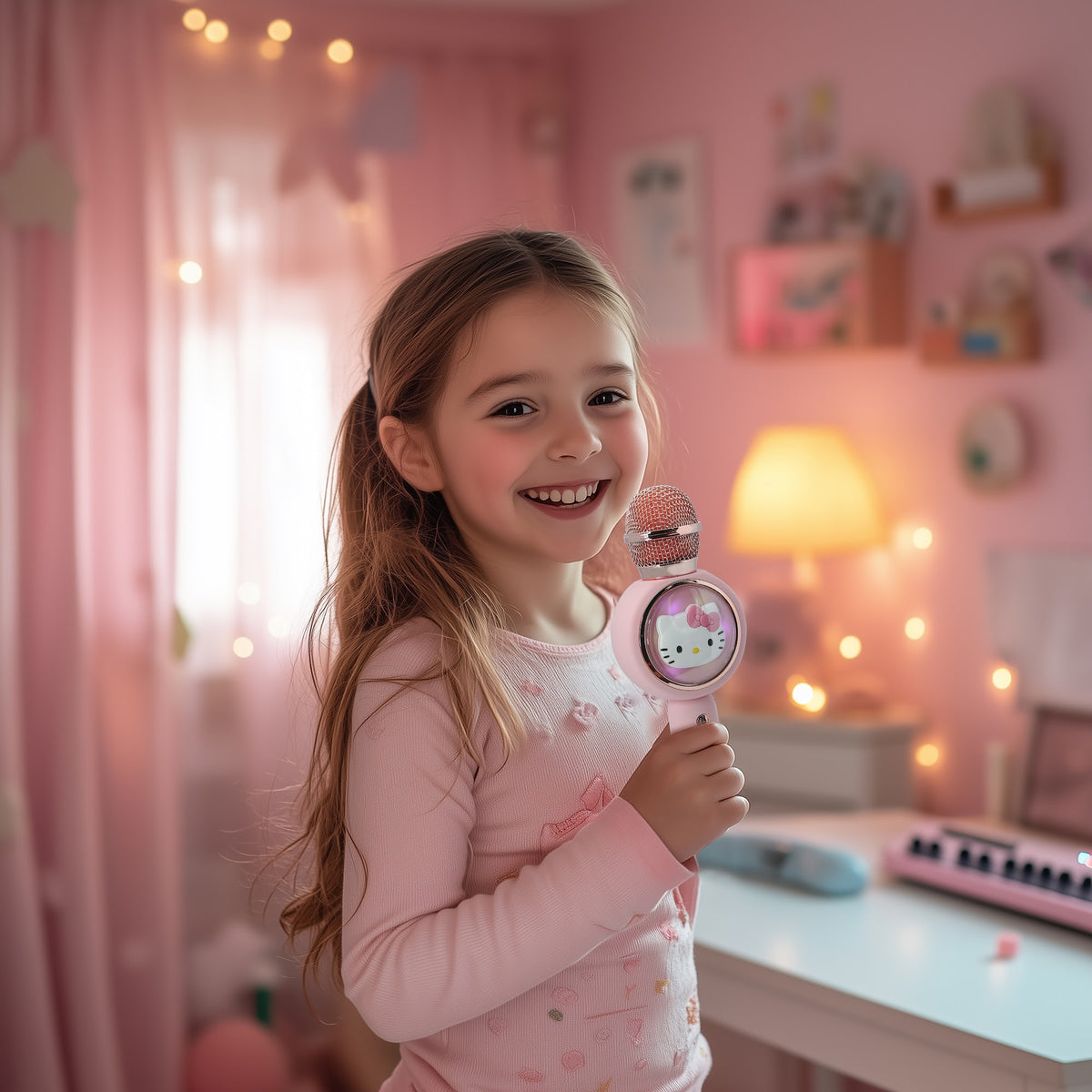 LED Microphone Karaoké - Hello Kitty