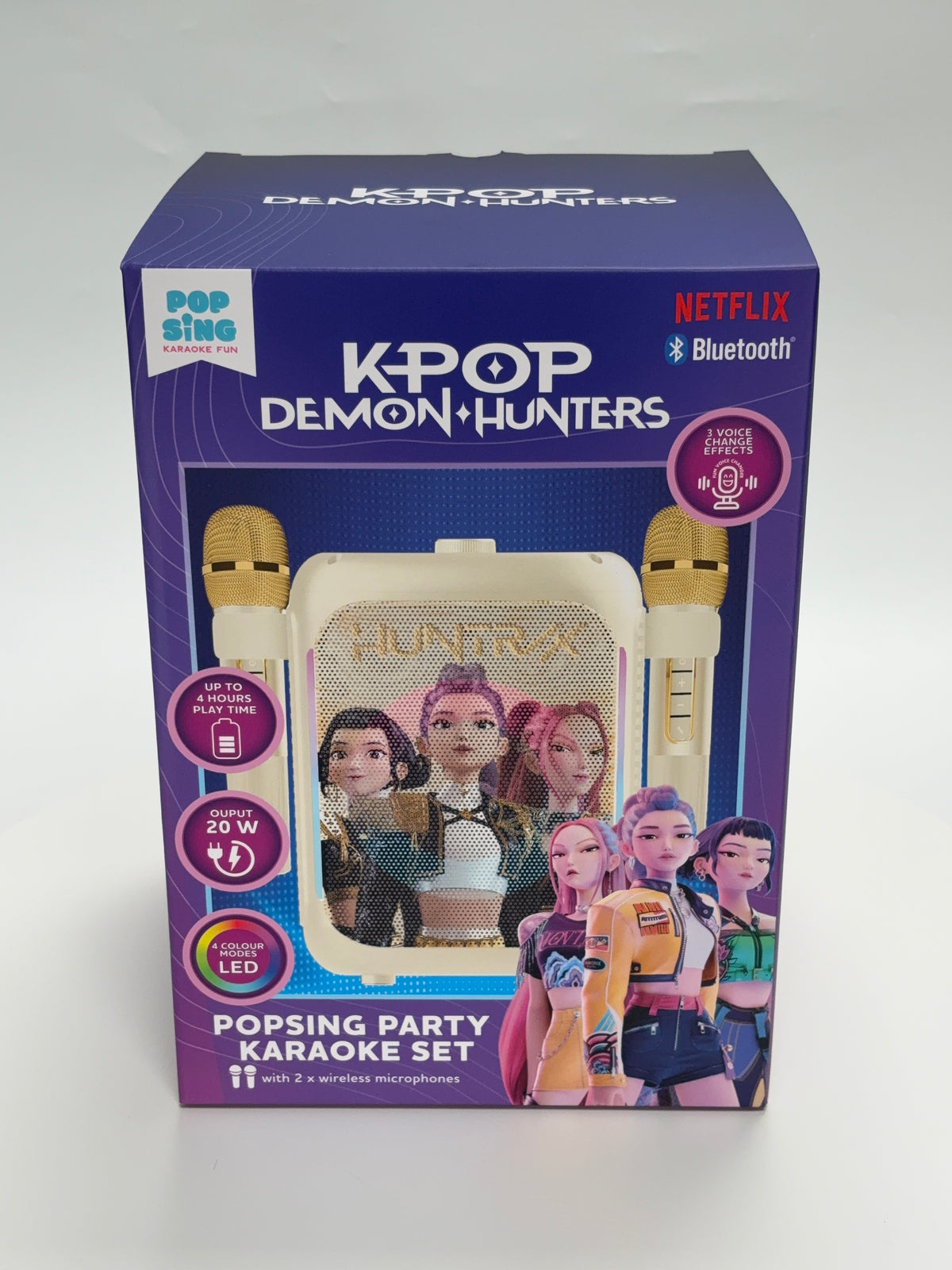 Kit Karaoké Party LED avec 2 Micros Huntr/x Golden Crème - K-Pop : Demon Hunters
