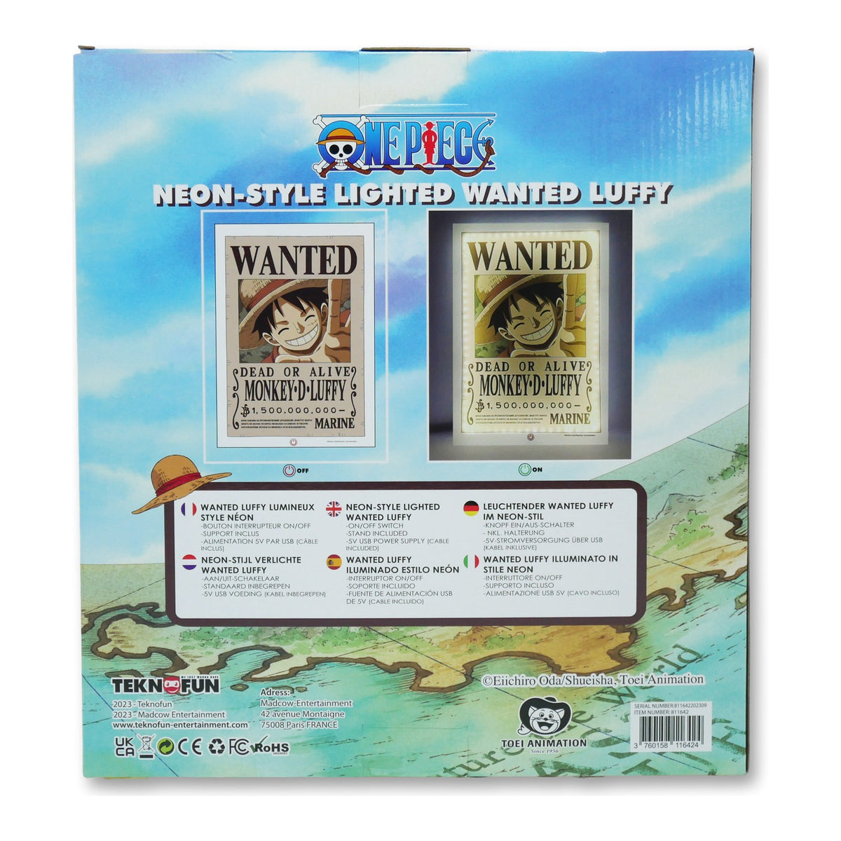 Néon Luffy "Wanted" - One Piece